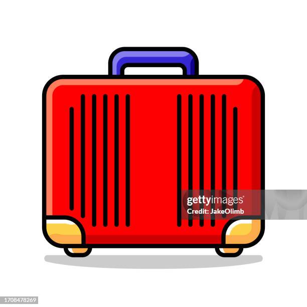 travel suitcase icon line art - salesman flat design stock illustrations