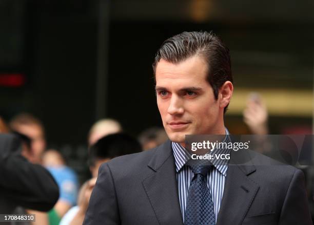 Actor Henry Cavill attends 'Man of Steel' premiere during the 16th Shanghai International Film Festival at Shanghai Xintiandi on June 19, 2013 in...