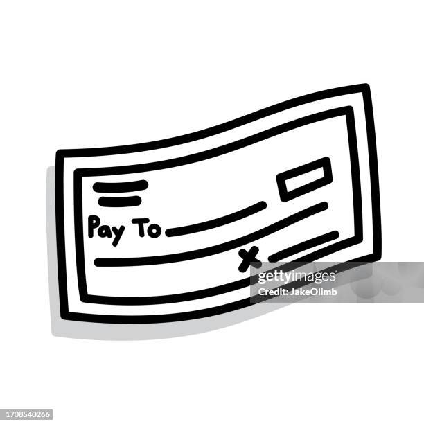 check doodle 5 - cartoon bank check stock illustrations