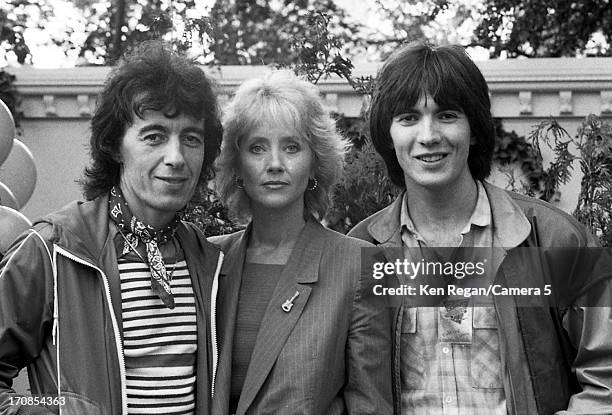 Bill Wyman of the Rolling Stones and family are photographed for the July 19, 1982 issue of People Magazine on June 25-26, 1982 backstage at Wembley...