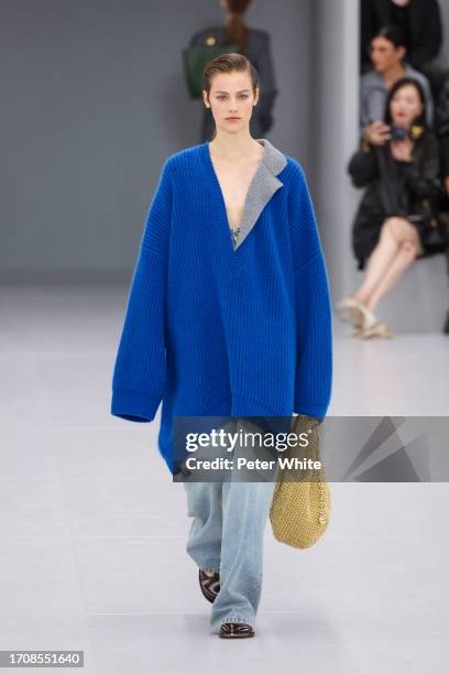 Model walks the runway during the Loewe Womenswear Spring/Summer 2024 show as part of Paris Fashion Week on September 29, 2023 in Paris, France.