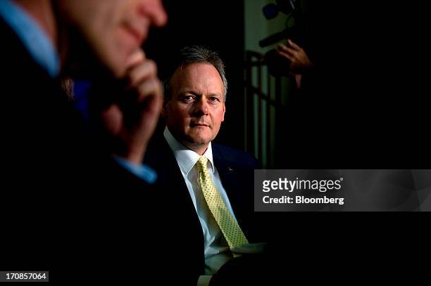 Bank of Canada Governor Stephen Poloz waits to deliver his first speech at the Oakville Chamber of Commerce luncheon in Burlington, Ontario, Canada,...