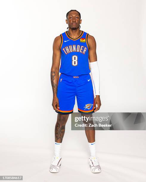 Jalen Williams of the Oklahoma City Thunder poses for a portrait during 2023-24 NBA Media Day on October 2, 2023 at the Oklahoma City Convention...