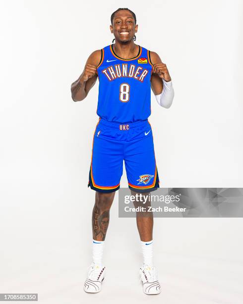 Jalen Williams of the Oklahoma City Thunder poses for a portrait during 2023-24 NBA Media Day on October 2, 2023 at the Oklahoma City Convention...