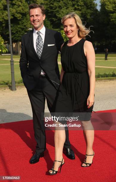 German government spokesman Steffen Seibert and his wife Sophia Seibert attend the dinner given in honour of U.S. President Barack Obama at the...