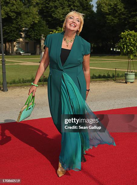 German Greens Party politician Claudia Roth attends the dinner given in honour of U.S. President Barack Obama at the Orangerie of Schloss...