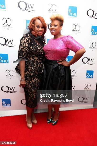 Singers Karen Clark-Sheard and her daughter Kierra Sheard, poses for photos during red carpet for gospel superstar Donald Lawrence's 20 Year...