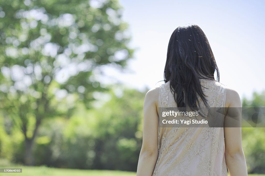 Woman standing in nature