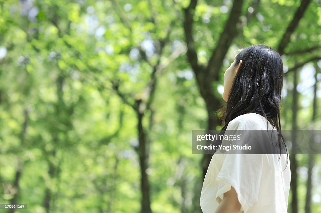 Woman walking in nature