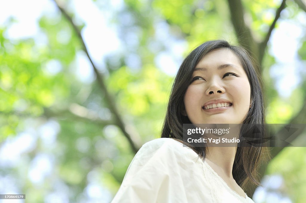 Close up of woman in nature