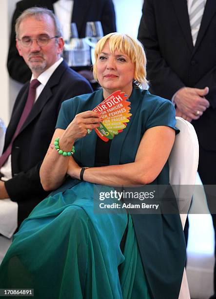 German Greens Party politician Claudia Roth attends a dinner at the Orangerie at Schloss Charlottenburg palace on June 19, 2013 in Berlin, Germany....