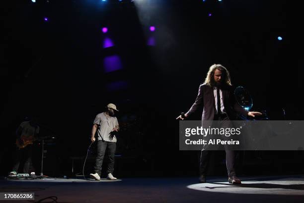 Jim James of My Morning Jacket and Tariq "Black Thought" Trotter of The Roots perform at "State of the Union: An Evening of Collaborative...