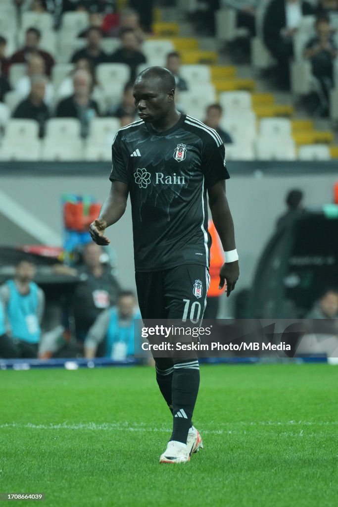 Vincent Aboubakar of Besiktas JK reacts duing the 2023/24 UEFA