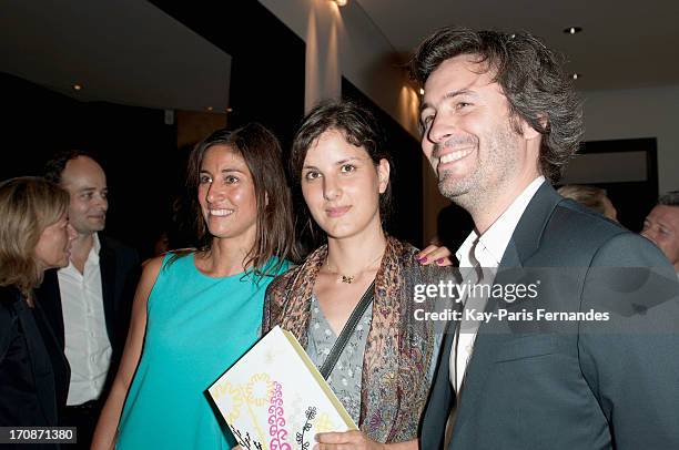 Myriam Kournaf, Lise Charles and Christophe Ono-Dit-Biot attends the 'Prix du Premier Roman de Femme, 8eme Edition' during the 'Montalembert Literary...