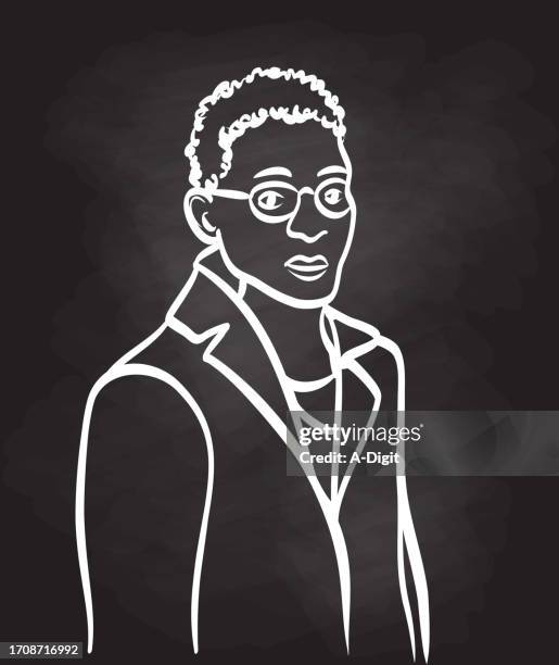 black british young student blackboard - transgender stock illustrations