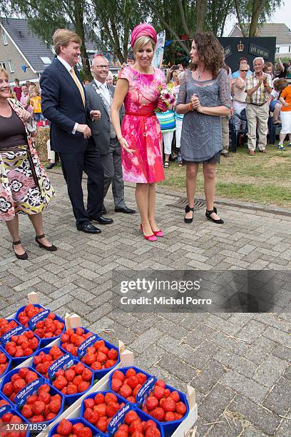 King Willem-Alexander of The Netherlands and Queen Maxima of The Netherlands make an official visit to the town centre on June 19, 2013 in...