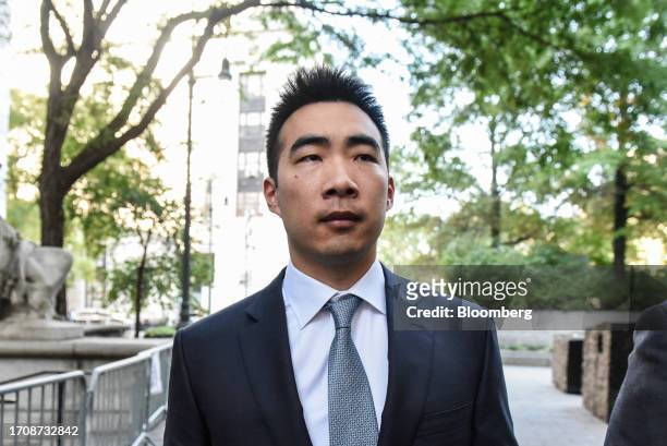 Matt Huang, co-founder and managing partner of Paradigm Operations LP, arrives at court in New York, US, on Thursday, Oct. 5, 2023. Former FTX...