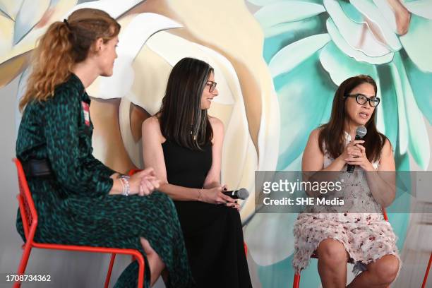 Samantha Skey, Stacy London and Celeste Lee at Let's Talk Menopause's The Marvelous Mrs. Menopause event held at Wunderkind at One World Trade Center...