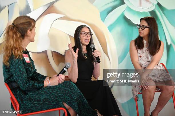 Samantha Skey, Stacy London and Celeste Lee at Let's Talk Menopause's The Marvelous Mrs. Menopause event held at Wunderkind at One World Trade Center...