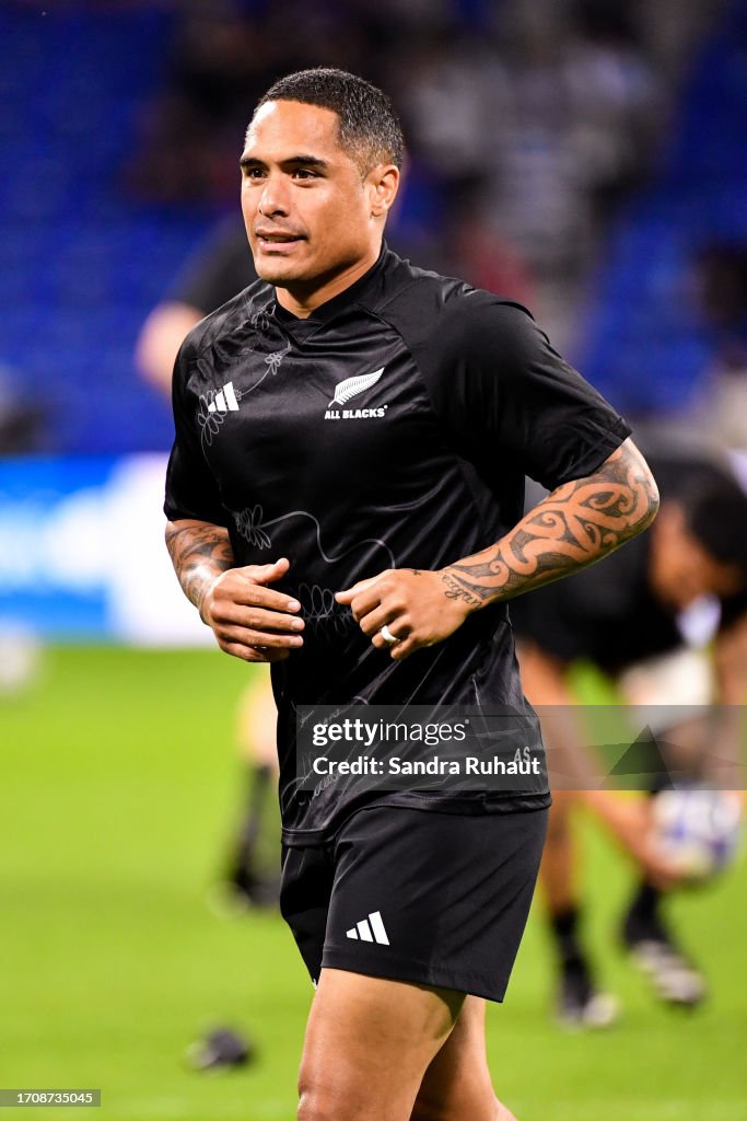 Aaron Rathor Rugby Aaron SMITH of New Zealand before the 2023 Rugby World Cup Pool A ...