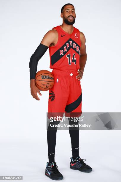 Garrett Temple of the Toronto Raptors poses for a portrait during NBA Media Day on October 02, 2023 at the Hilton Hotel in Toronto, Ontario, Canada....