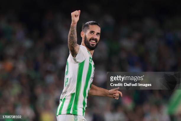 Francisco Roman Alarcon Suarez "Isco" of Real Betis celebrate a goal during the UEFA Europa League Group Stage match between Real Betis and AC Sparta...