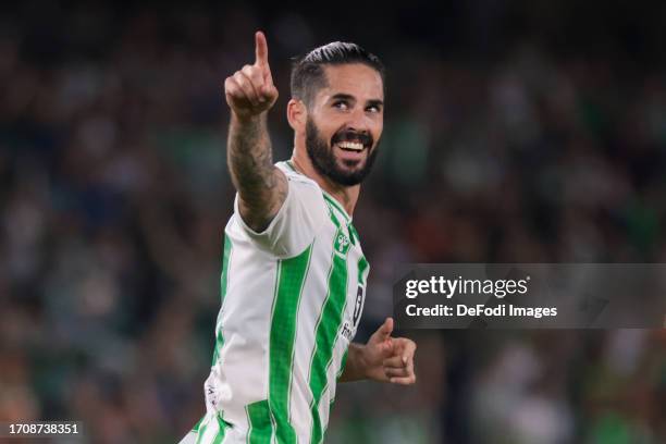 Francisco Roman Alarcon Suarez "Isco" of Real Betis celebrate a goal during the UEFA Europa League Group Stage match between Real Betis and AC Sparta...