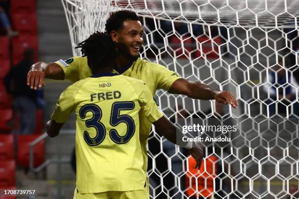 Joshua King of Fenerbahce celebrates during the UEFA Conference League Group H match between Spartak Trnava and Fenerbahce at Stadium of Anton...