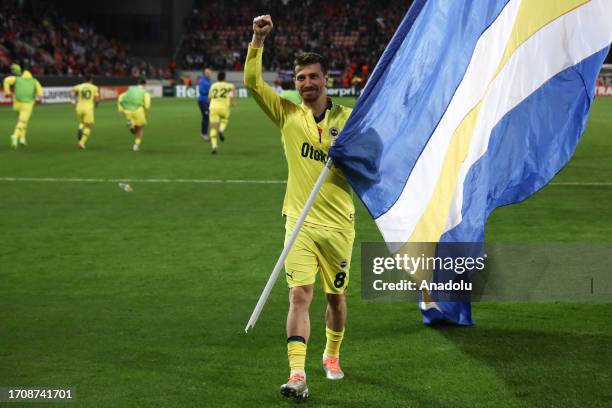 Mert Hakan Yandas of Fenerbahce celebrates after the UEFA Conference League Group H match between Spartak Trnava and Fenerbahce at Stadium of Anton...