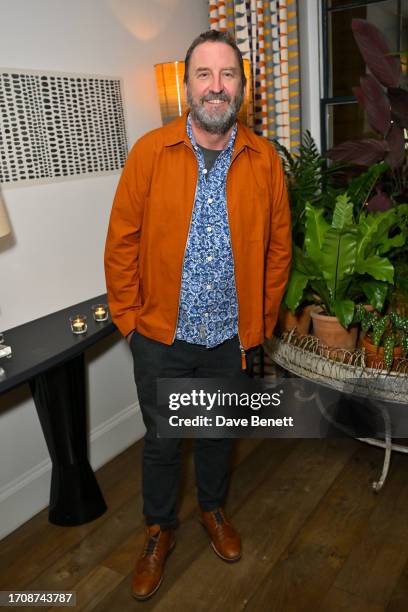 Lee Mack attends the press night curtain call and after party for "Noises Off" at the Theatre Royal Haymarket on October 5, 2023 in London, England.