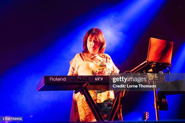 Gillian Gilbert of New Order performs at The O2 Arena on September 29, 2023 in London, England.