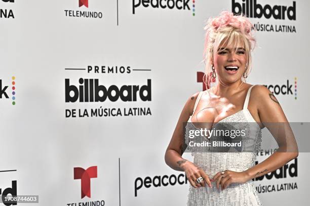 Karol G at the Billboard Latin Music Awards 2023 held at Watsco Center on October 5, 2023 in Coral Gables, Florida.