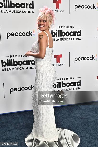 Karol G at the Billboard Latin Music Awards 2023 held at Watsco Center on October 5, 2023 in Coral Gables, Florida.