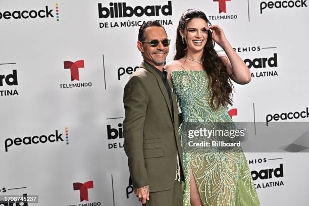 Marc Anthony and Nadia Ferreira at the Billboard Latin Music Awards 2023 held at Watsco Center on October 5, 2023 in Coral Gables, Florida.