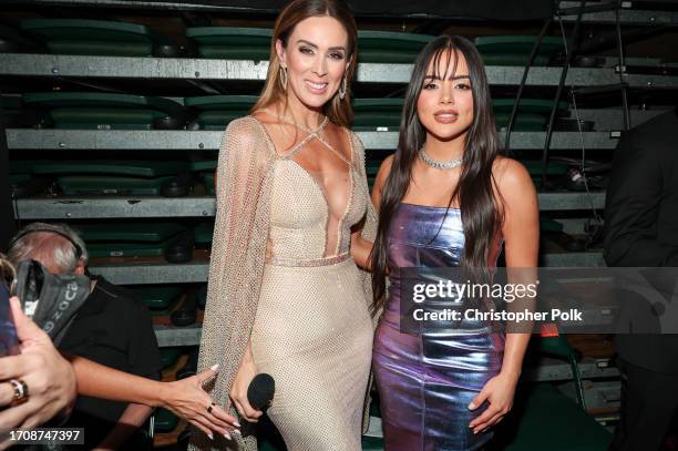 Jacqueline Bracamontes and Samadhi Zendejas at the Billboard Latin Music Awards 2023 held at Watsco Center on October 5, 2023 in Coral Gables,...