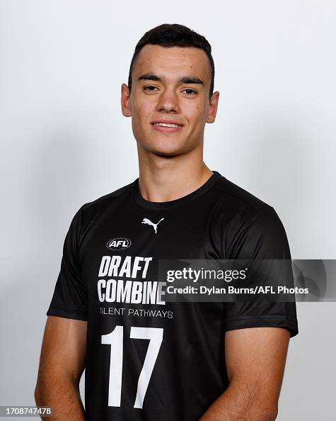 Caiden Rutley Caiden Cleary poses for a photo during the 2023 AFL National Draft ...