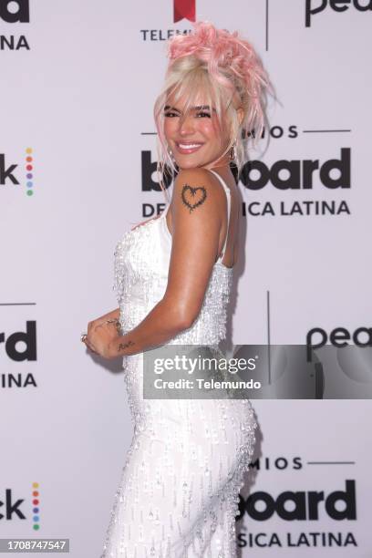 Pictured: Karol g arriving to the Watsco Center in Coral Gables, FL on October 5, 2023 -- via Getty Images)