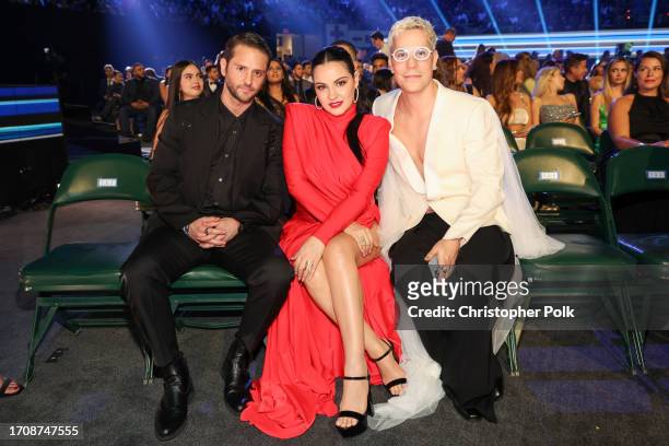 Christopher von Uckermann, Maite Perroni and Christian Chávez at the Billboard Latin Music Awards 2023 held at Watsco Center on October 5, 2023 in...