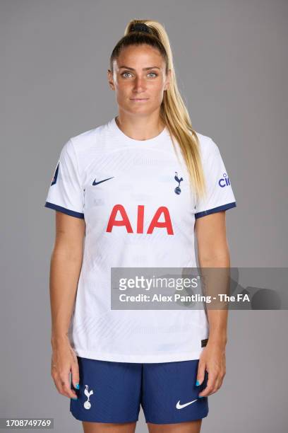 Shelina Zadorsky of Tottenham Hotspur poses during the Super League Headshots 2023/24 portrait session at Tottenham Hotspur Training Centre on...