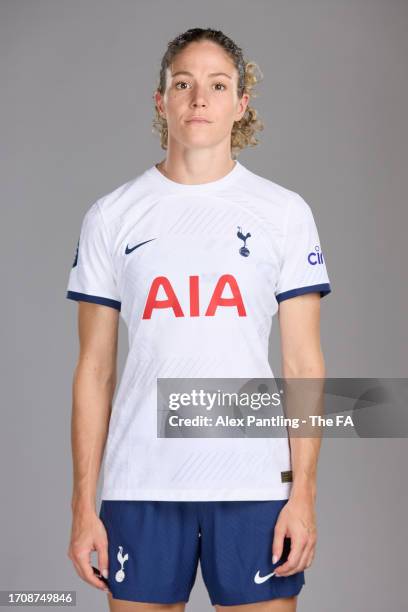 Luana Buhler of Tottenham Hotspur poses during the Super League Headshots 2023/24 portrait session at Tottenham Hotspur Training Centre on September...