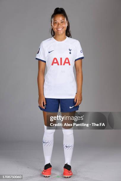 Asmita Ale of Tottenham Hotspur poses during the Super League Headshots 2023/24 portrait session at Tottenham Hotspur Training Centre on September...