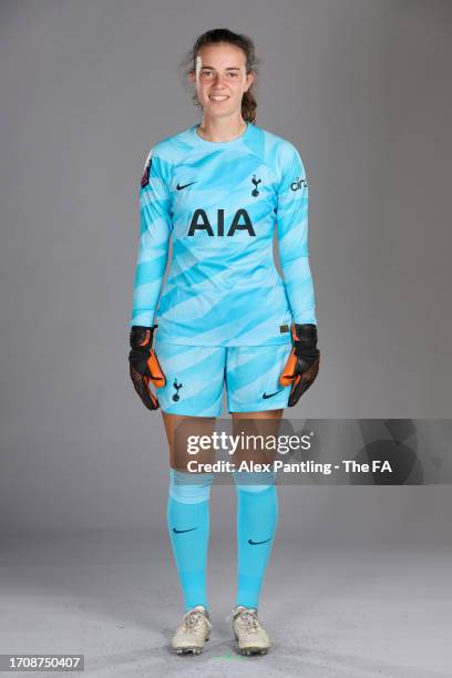 Eleanor Heeps of Tottenham Hotspur poses during the Super League Headshots 2023/24 portrait session at Tottenham Hotspur Training Centre on September...