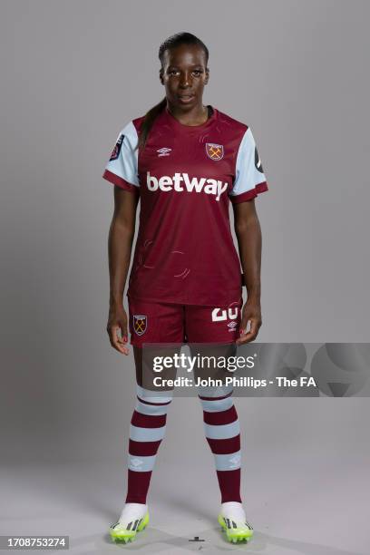 Viviane Asseyi of West Ham during the Super League Headshots 2023/24 portrait session on September 8, 2023 in London, England.