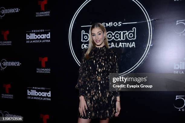 October 5 Mexico City, Mexico: Sofia Carrera attends the red carpet 'Billboard Latin Music Awards' at Universal Pictures Mexico.