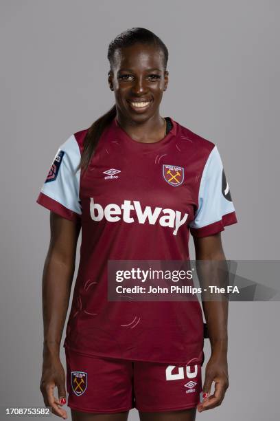 Viviane Asseyi of West Ham during the Super League Headshots 2023/24 portrait session on September 8, 2023 in London, England.