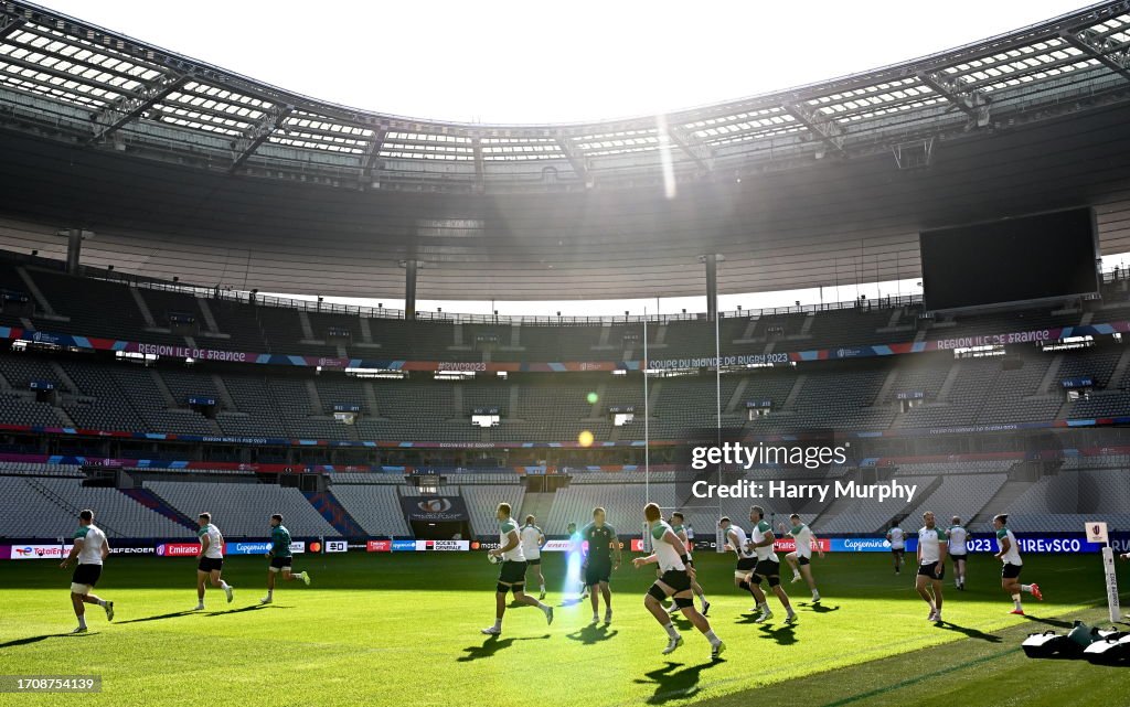 Irish Rugby Running Paris , France - 6 October 2023; Ireland players during an Ireland ...