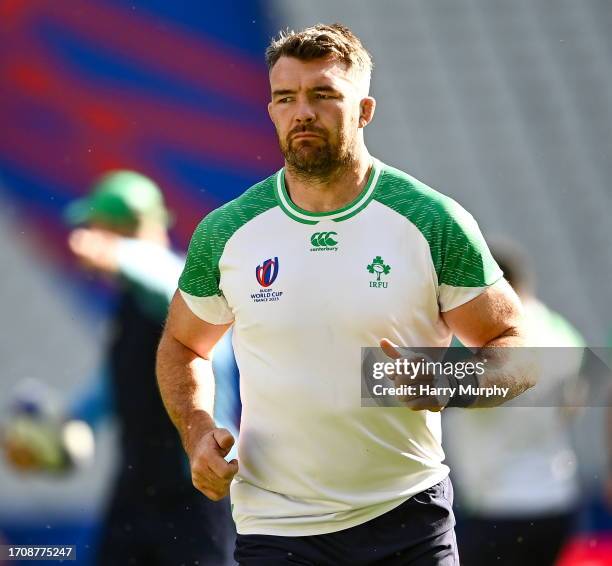 Paris , France - 6 October 2023; Peter O'Mahony during an Ireland rugby captain's run at the Stade de France in Paris, France.