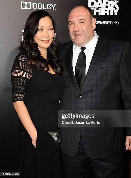 Actor James Gandolfini and wife Deborah Lin attend the premiere of "Zero Dark Thirty" at the Dolby Theatre on December 10, 2012 in Hollywood,...