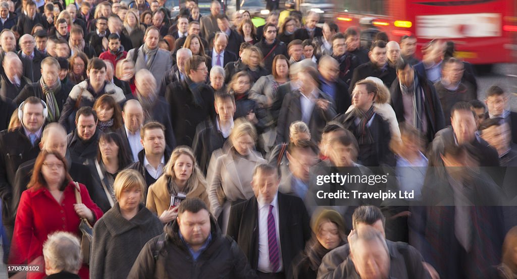 Commuters walking to work, London, UK