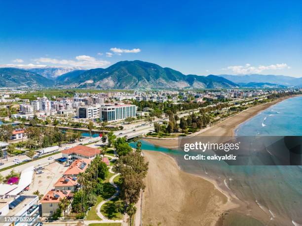 aerial view small town - antalya province stock pictures, royalty-free photos & images